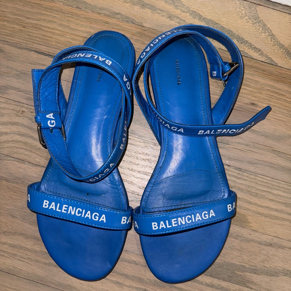BALENCIAGA BLUE SANDALS!!! Lightly worn so selling for less- size 8